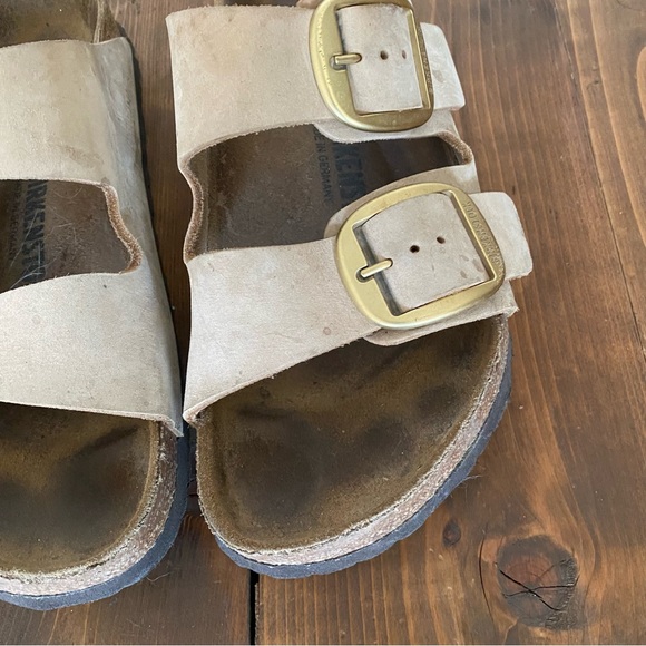 Birkenstock Arizona Big Buckle Sandcastle Nubuck Leather Sandals - Picture 7 of 15